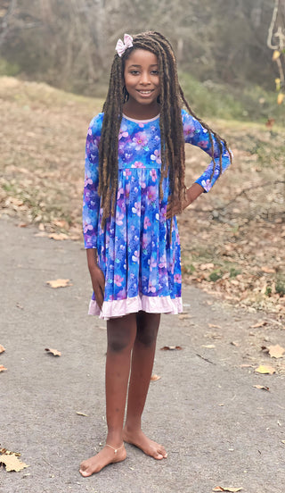 Dreamy Blooms | Toddler & Girls Bamboo Ruffle Twirl Dress