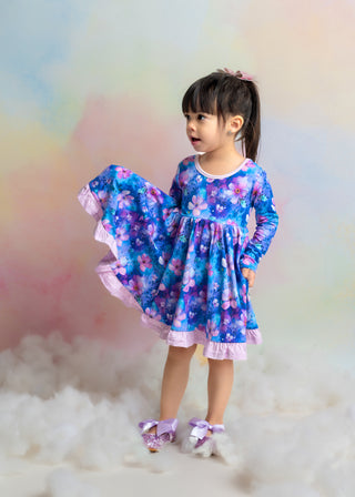 Dreamy Blooms | Toddler & Girls Bamboo Ruffle Twirl Dress