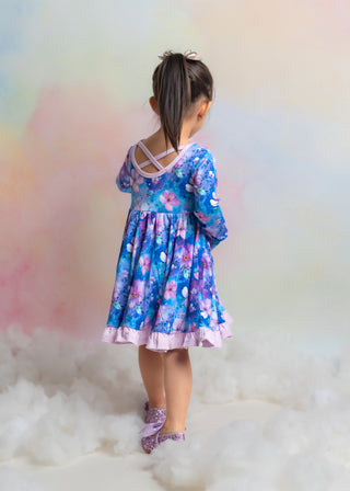 Dreamy Blooms | Toddler & Girls Bamboo Ruffle Twirl Dress