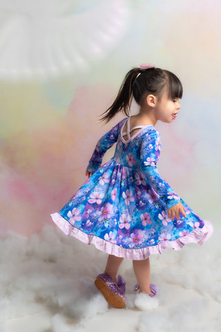 Dreamy Blooms | Toddler & Girls Bamboo Ruffle Twirl Dress