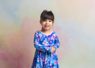Dreamy Blooms | Toddler & Girls Bamboo Ruffle Twirl Dress