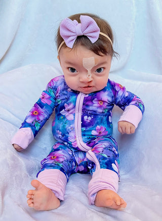 Dreamy Blooms | Convertible Bamboo Zipper Baby Pajamas