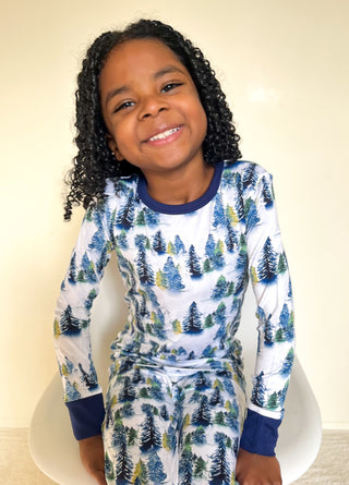 Winter Trees | Two-Piece Bamboo Long Sleeve Toddler & Kids Pajamas