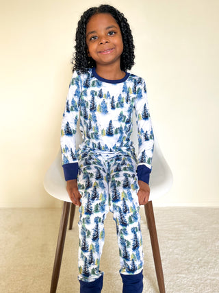 Winter Trees | Two-Piece Bamboo Long Sleeve Toddler & Kids Pajamas