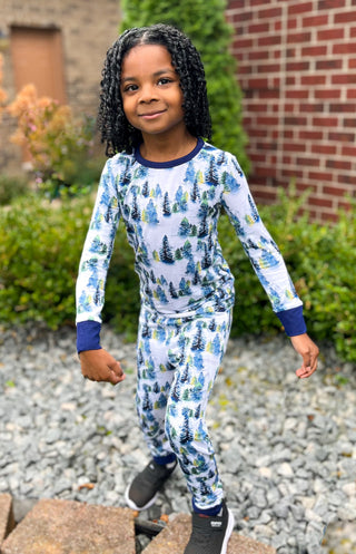 Winter Trees | Two-Piece Bamboo Long Sleeve Toddler & Kids Pajamas