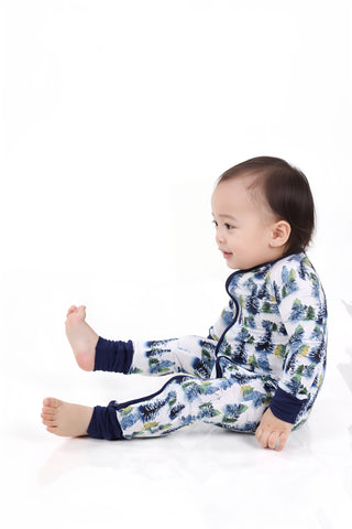 Winter Trees | Convertible Bamboo Zipper Baby Pajamas