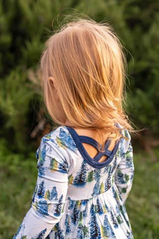Winter Trees | Toddler & Girls Bamboo Ruffle Twirl Dress