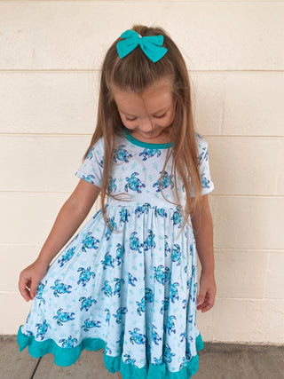 Turquoise | Toddler Bamboo Clip on Bow