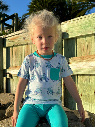 Sea of Turtles | Bamboo Toddler & Kids Pocket T-Shirt