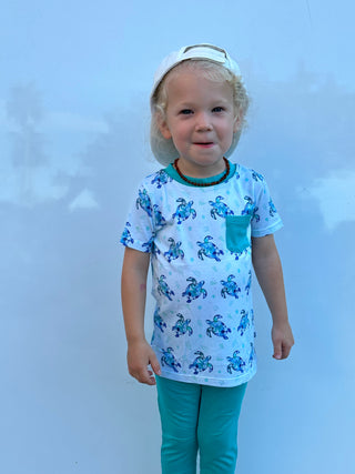 Sea of Turtles | Bamboo Toddler & Kids Pocket T-Shirt