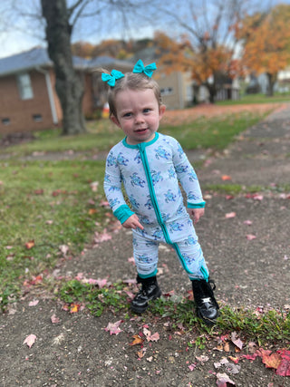 Turquoise | Baby Bamboo Clip on Bow Set