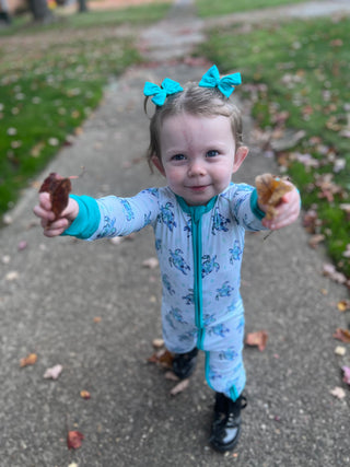 Turquoise | Baby Bamboo Clip on Bow Set