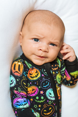 Halloween Pumpkins | Convertible Bamboo Zipper Baby Pajamas