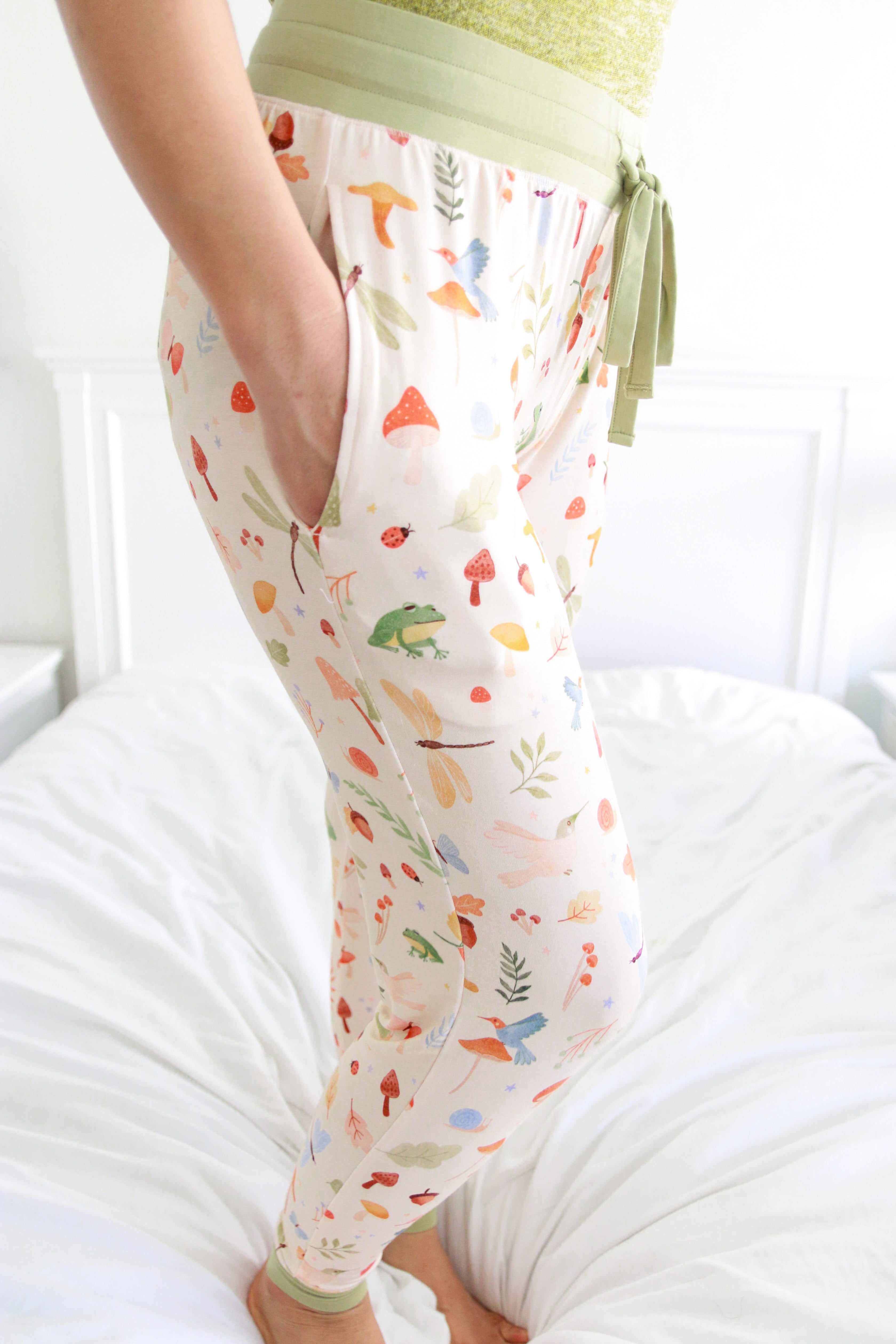 Whimsical Woodland Women s Bamboo Jogger Pajama Pants