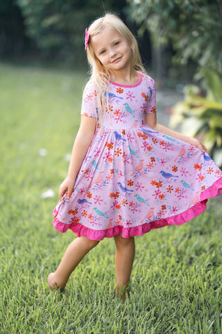 Bamboo Dress for Girls, Toddlers, Children & Kids | Blooming Birds 5/6 Bamboo Dress for Girls, Toddlers, Children & Kids | Blooming Birds 5/6