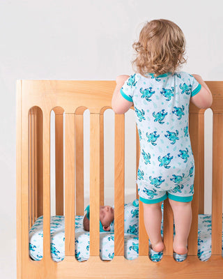 Sea Turtles | Bamboo Shorty Zipper Romper - Baby, Infant & Toddler