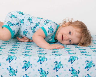 Sea Turtles | Bamboo Shorty Zipper Romper - Baby, Infant & Toddler