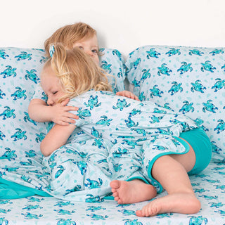 Sea Turtles | Double Layer Bamboo Toddler Blanket
