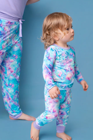 Magical Mermaid Shells | Two-Piece Bamboo Long Sleeve Toddler & Kids Pajamas