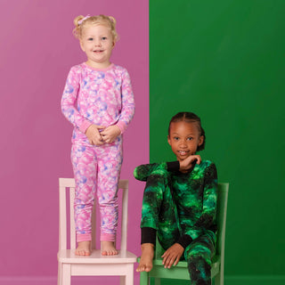 Green Galaxy Elixir | Two-Piece Bamboo Long Sleeve Toddler & Kids Pajamas