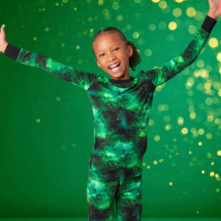 Green Galaxy Elixir | Two-Piece Bamboo Long Sleeve Toddler & Kids Pajamas