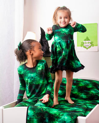 Green Galaxy Elixir | Quilted Bamboo Toddler Blanket