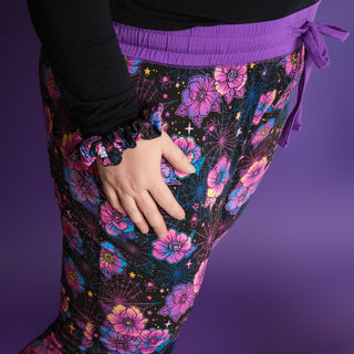 Halloween | Violet Webs | Women's Bamboo Jogger Pajama Pants