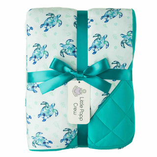 Sea of Turtles | Quilted Bamboo Toddler Blanket