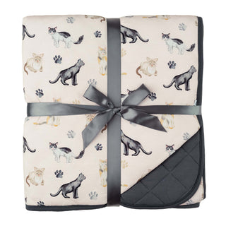 Cats & Paws | Quilted Bamboo Toddler Blanket