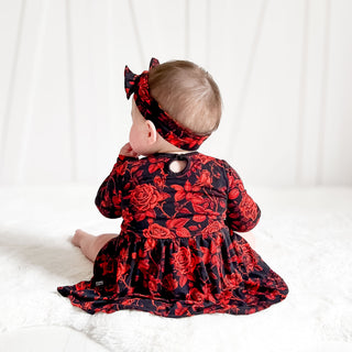 Midnight Roses | Baby & Toddler Bamboo Bodysuit Dress