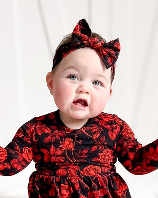 Midnight Roses | Bamboo Headband Bow