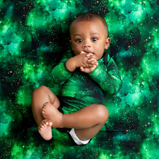 Green Galaxy Elixir | Baby & Toddler Bamboo Bodysuit Onesie