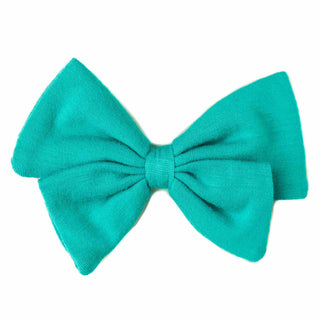 Turquoise | Toddler Bamboo Clip on Bow