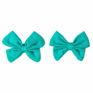 Turquoise | Baby Bamboo Clip on Bow Set