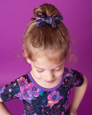 Halloween | Violet Webs | Toddler Bamboo Clip on Bow *New Style*