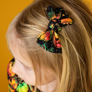 Halloween | Spooky Pumpkins | Toddler Bamboo Clip on Bow *New Style*