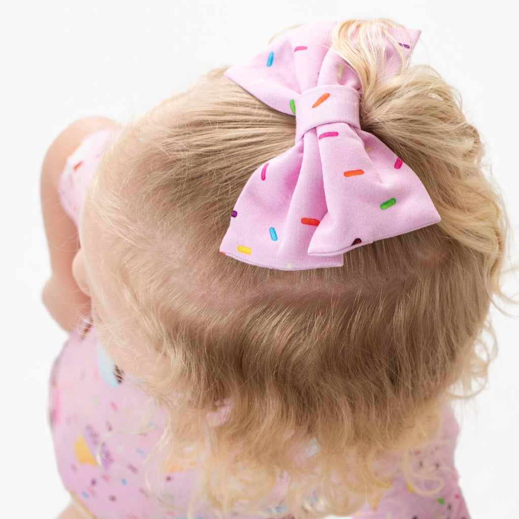 Bamboo Big Clip Bow-Baby, Toddler, Girls & Kids | Strawberry Sprinkles ...