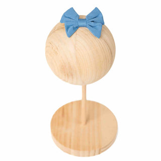 Steel Blue | Toddler Bamboo Clip on Bow
