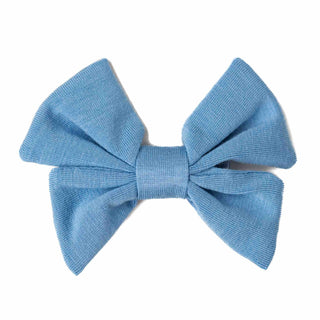 Steel Blue | Toddler Bamboo Clip on Bow