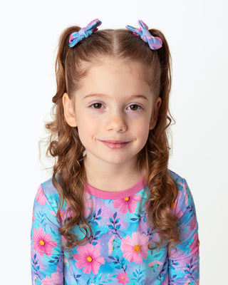 Dreamy Cosmos | Baby Bamboo Clip on Bow Set