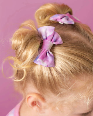 Bubbles | Bamboo Pigtail Clip on Bow Set