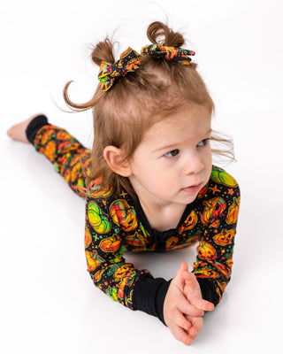 Halloween | Spooky Pumpkins | Baby Bamboo Clip on Bow Set *New Style*