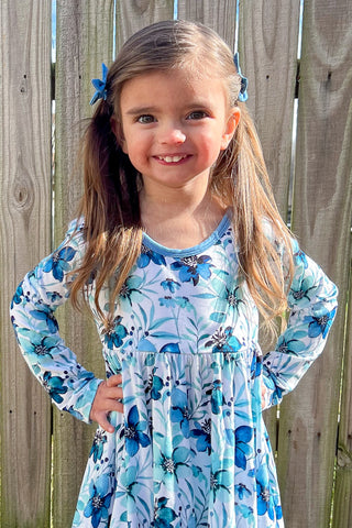 Steel Blue | Baby Bamboo Clip on Bow Set
