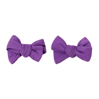 Violet | Baby Bamboo Clip on Bow Set *New Style*