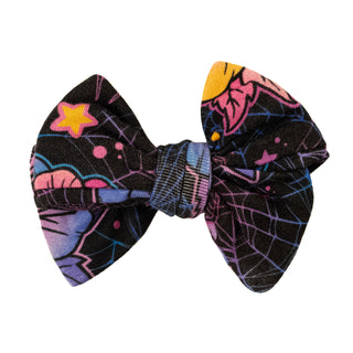 Halloween | Violet Webs | Toddler Bamboo Clip on Bow *New Style*