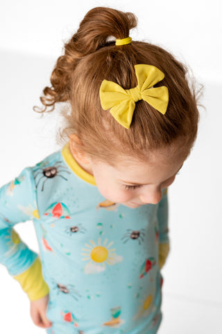 Sun | Toddler Bamboo Clip on Bow