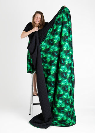 Green Galaxy Elixir | Quilted Bamboo Adult Blanket