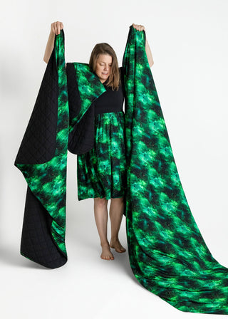 Green Galaxy Elixir | Quilted Bamboo Toddler Blanket