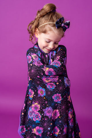 Halloween | Violet Webs | Double Layer Bamboo Toddler Blanket