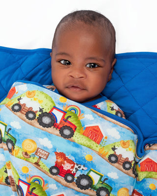 Farm Friends | Mini Quilted Bamboo Baby Blanket